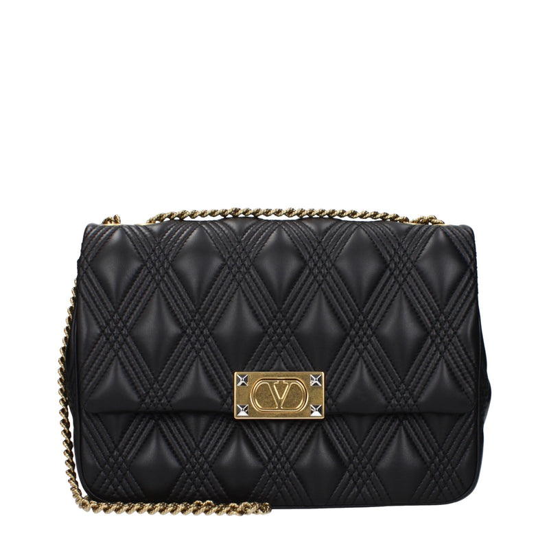 Valentino Garavani Black Leather Shoulder Bag