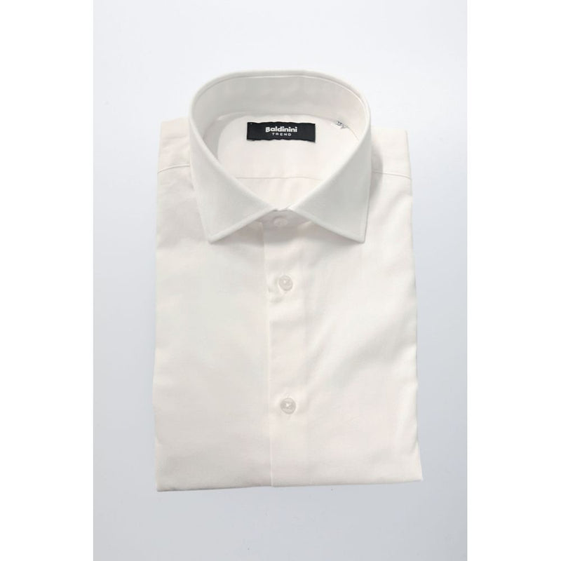 Baldinini Trend White Cotton Men Shirt
