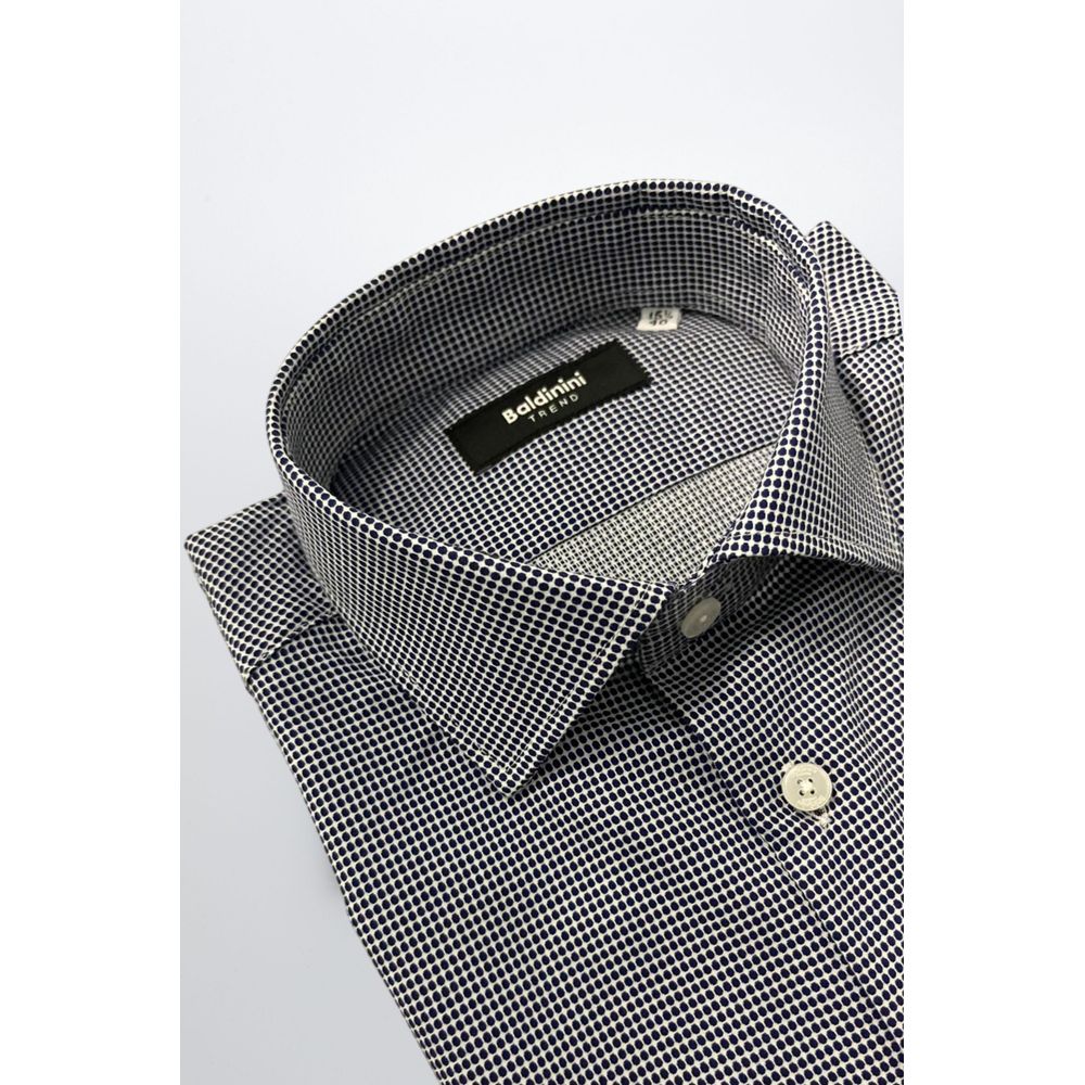 Baldinini Trend Blue Cotton Men Shirt - ClickThatClicks 