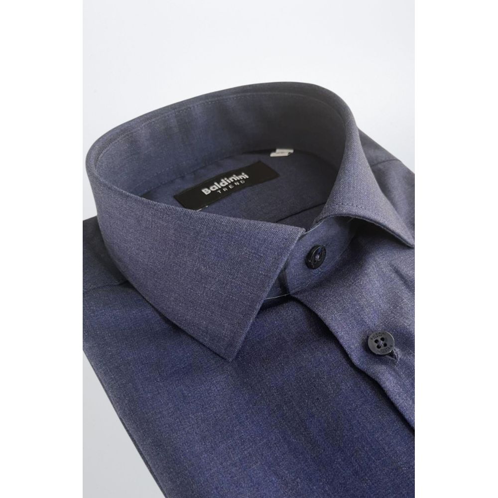 Baldinini Trend Blue Cotton Men Shirt - ClickThatClicks 