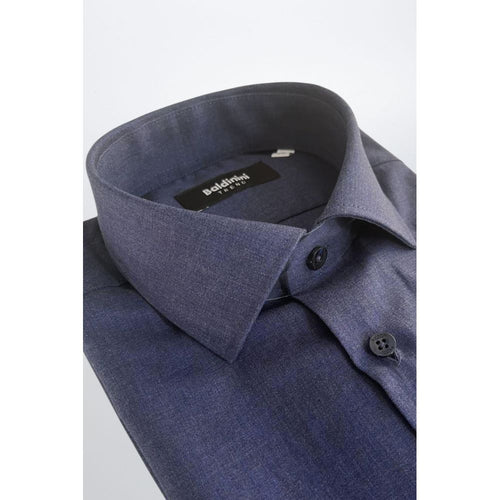 Baldinini Trend Blue Cotton Men Shirt - ClickThatClicks 