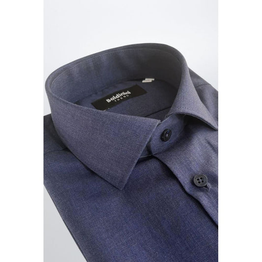 Baldinini Trend Blue Cotton Men Shirt - ClickThatClicks 