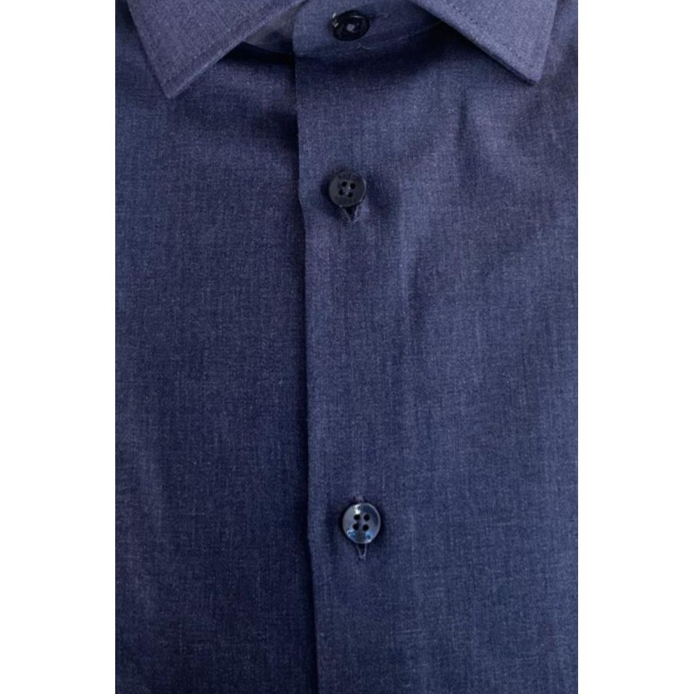 Baldinini Trend Blue Cotton Men Shirt - ClickThatClicks 