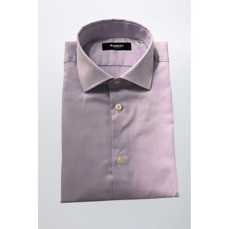Baldinini Trend Purple Cotton Men Shirt