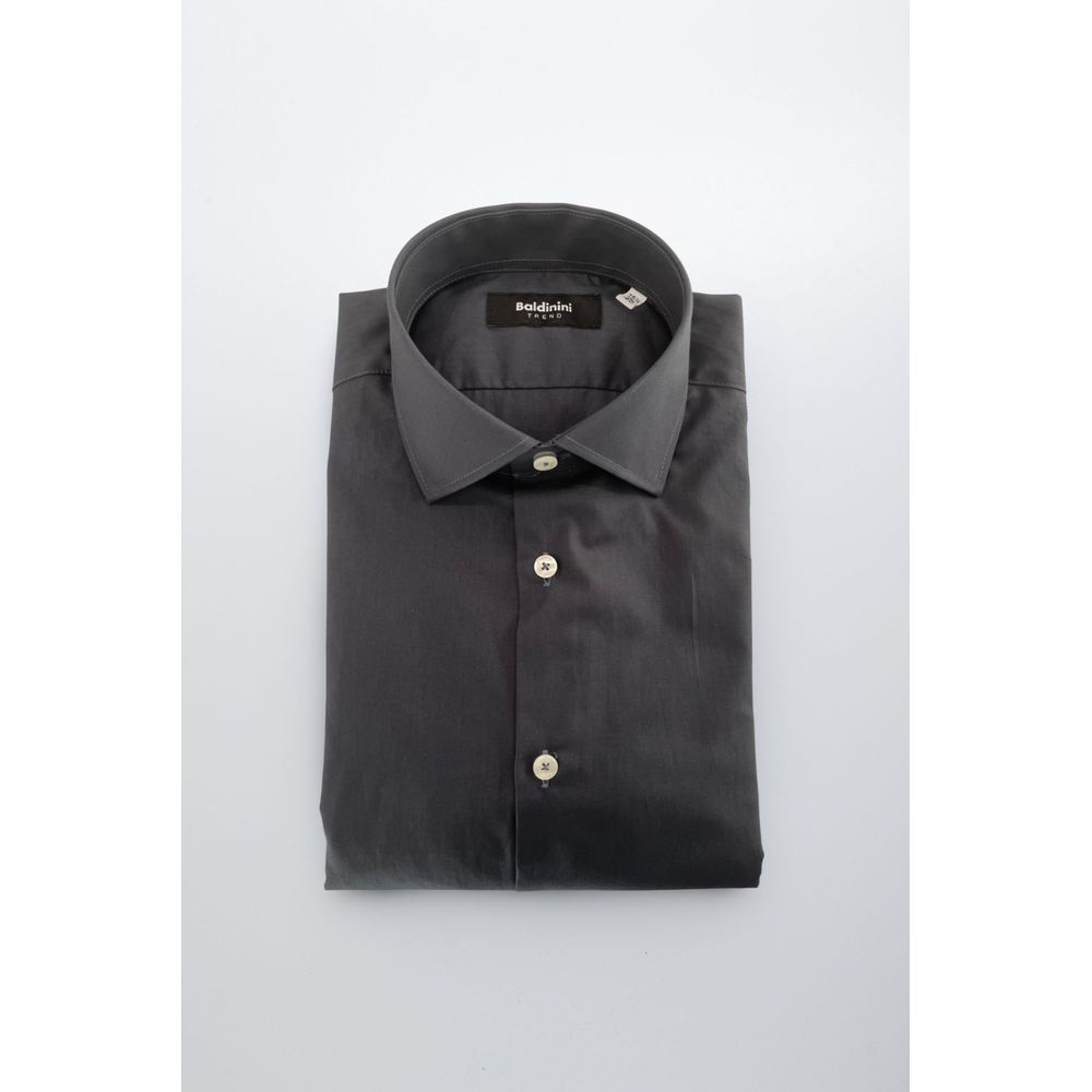 Baldinini Trend Gray Cotton Men Shirt - ClickThatClicks 