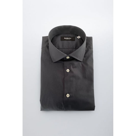 Baldinini Trend Gray Cotton Men Shirt - ClickThatClicks 