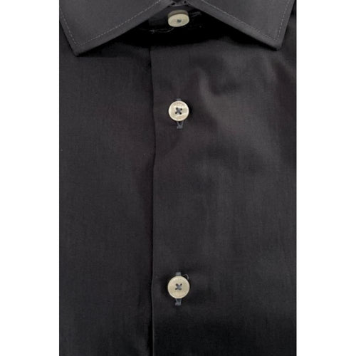 Baldinini Trend Gray Cotton Men Shirt - ClickThatClicks 