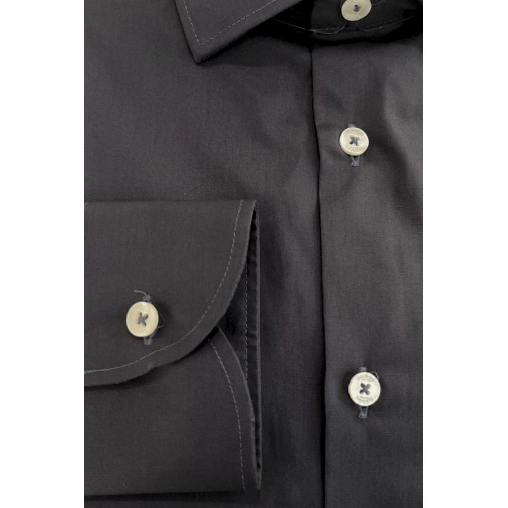 Baldinini Trend Gray Cotton Men Shirt - ClickThatClicks 
