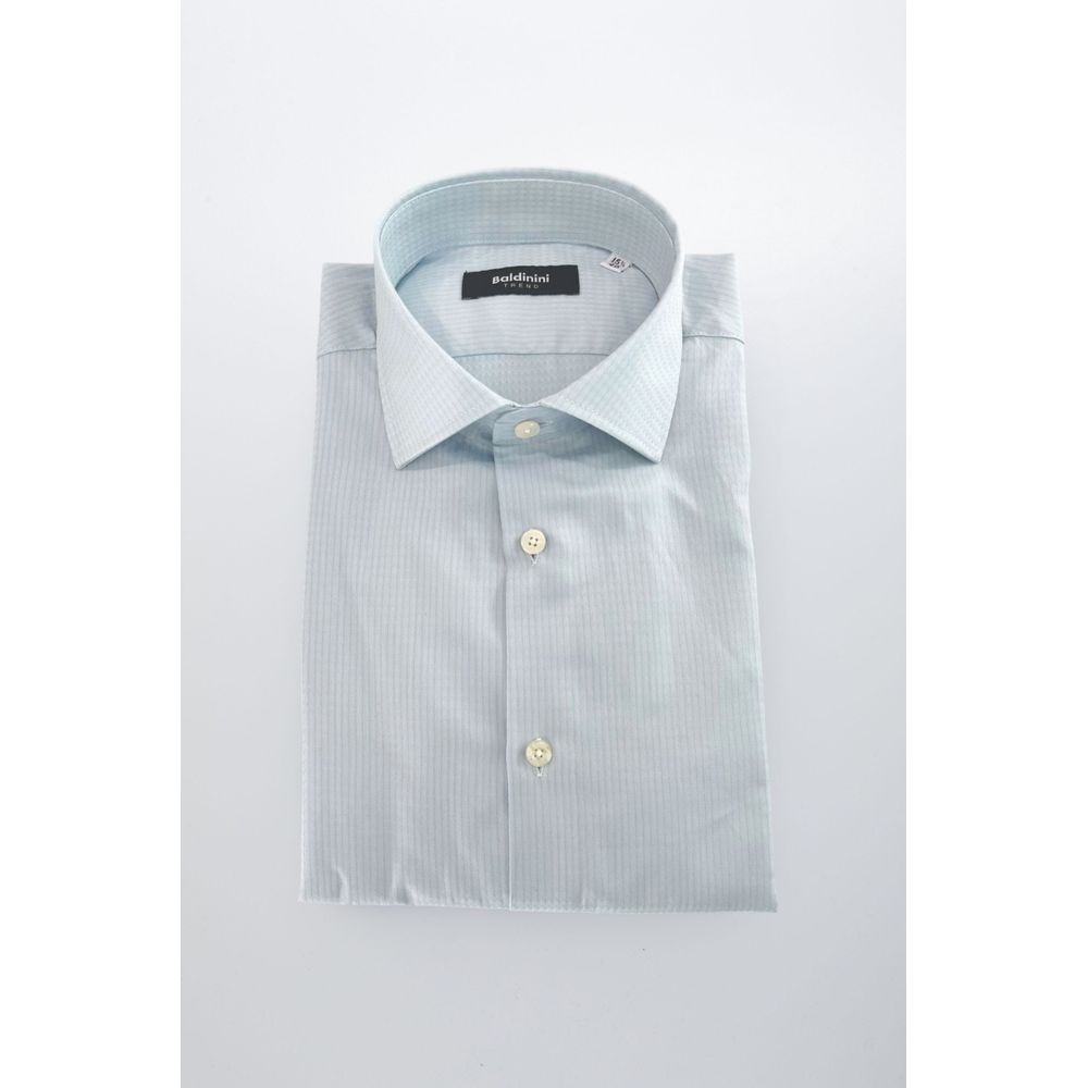 Baldinini Trend Light Blue Cotton Men Shirt - ClickThatClicks 