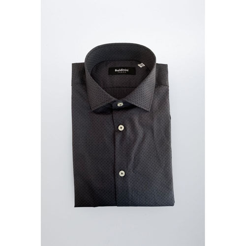 Baldinini Trend Gray Cotton Men Shirt - ClickThatClicks 