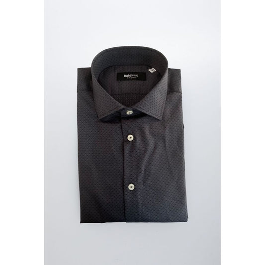 Baldinini Trend Gray Cotton Men Shirt - ClickThatClicks 