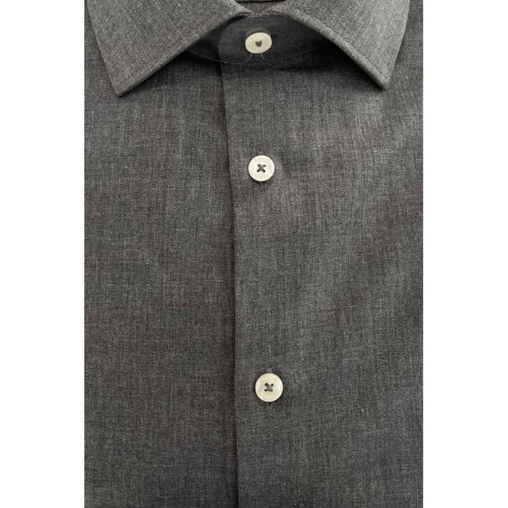 Baldinini Trend Gray Cotton Men's Shirt - ClickThatClicks 