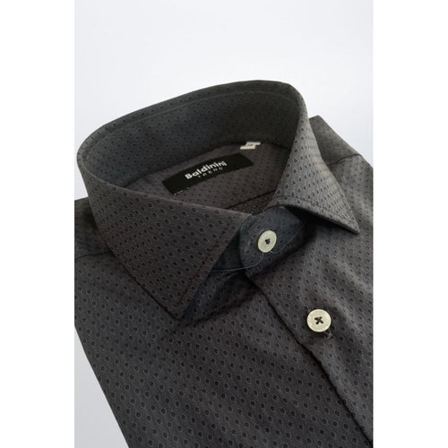 Baldinini Trend Gray Cotton Men Shirt - ClickThatClicks 