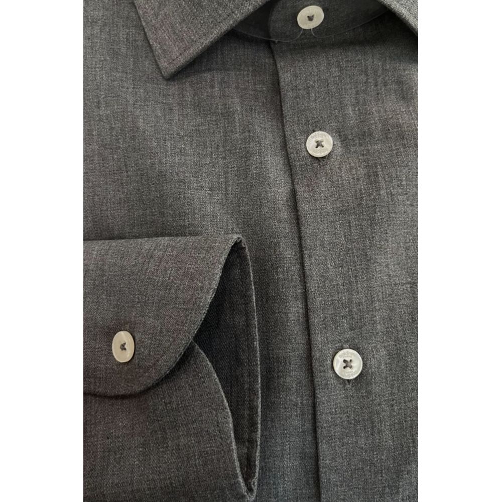 Baldinini Trend Gray Cotton Men's Shirt - ClickThatClicks 