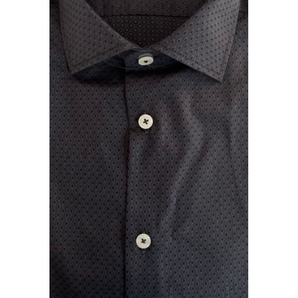 Baldinini Trend Gray Cotton Men Shirt - ClickThatClicks 