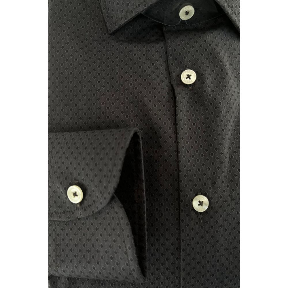 Baldinini Trend Gray Cotton Men Shirt - ClickThatClicks 