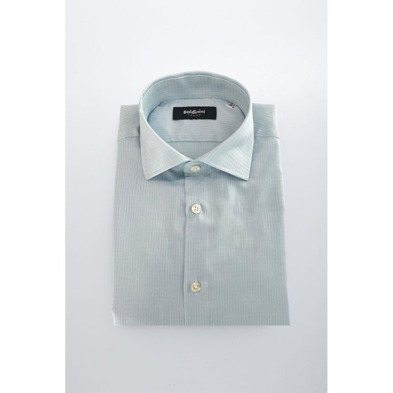 Baldinini Trend Light Blue Cotton Men Shirt