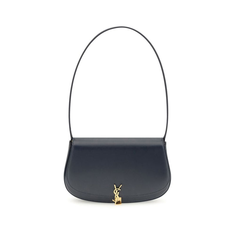 Saint Laurent Blue Calf Leather Bos Taurus Shoulder Bag