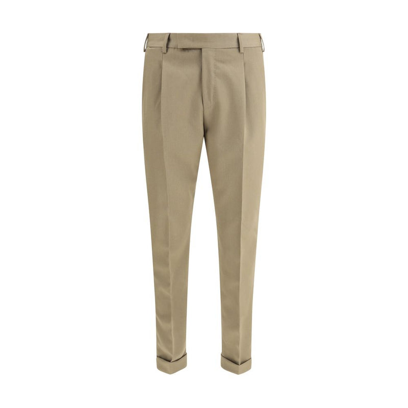 PT Torino Green Fleece Wool Dress Pants