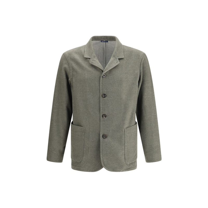 Finamore Green Fleece Wool Coat