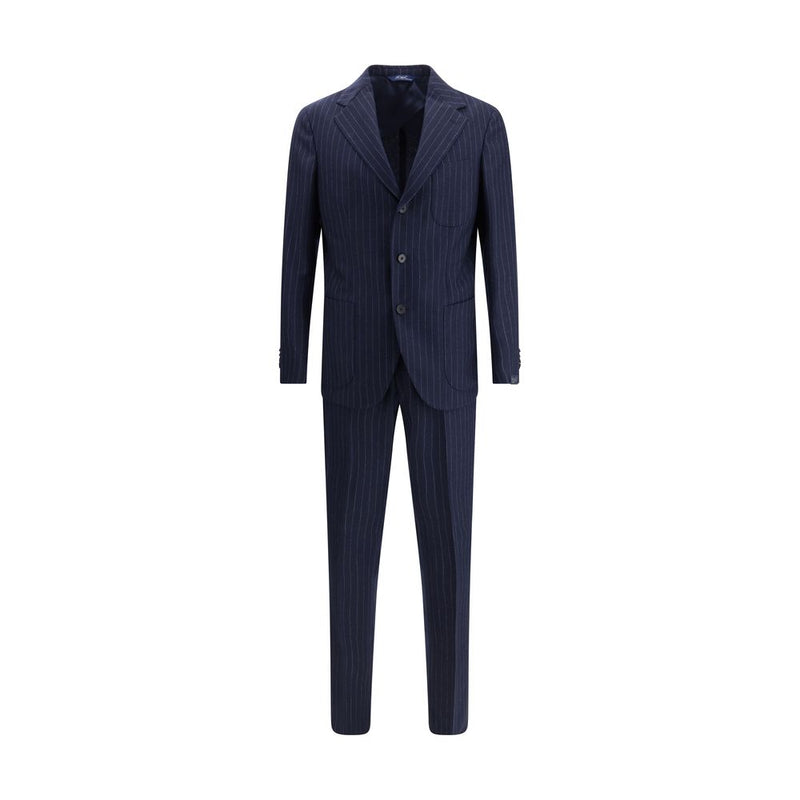 Gi Capri Blue Fleece Wool Two-Piece Suit