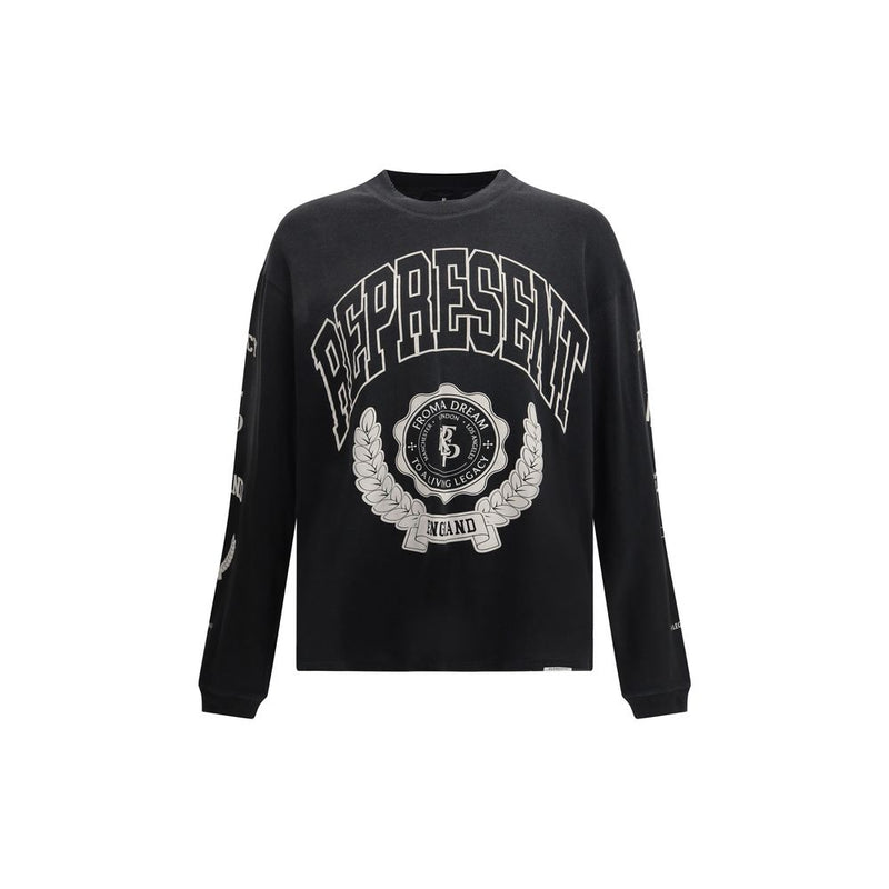 Represent Gray Cotton Long Sleeve T-Shirt