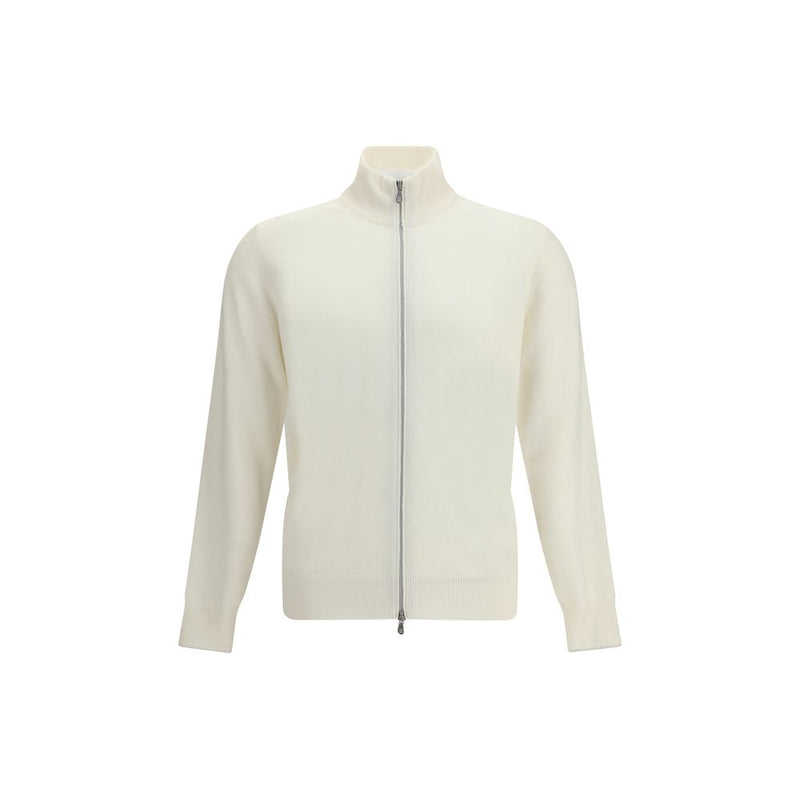Brunello Cucinelli White Cashmere Cardigan