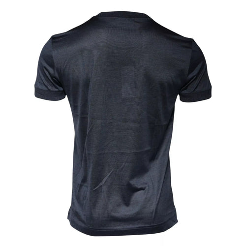 Dolce & Gabbana Blue Silk Crew Neck Short Sleeves Men T-shirt - ClickThatClicks 