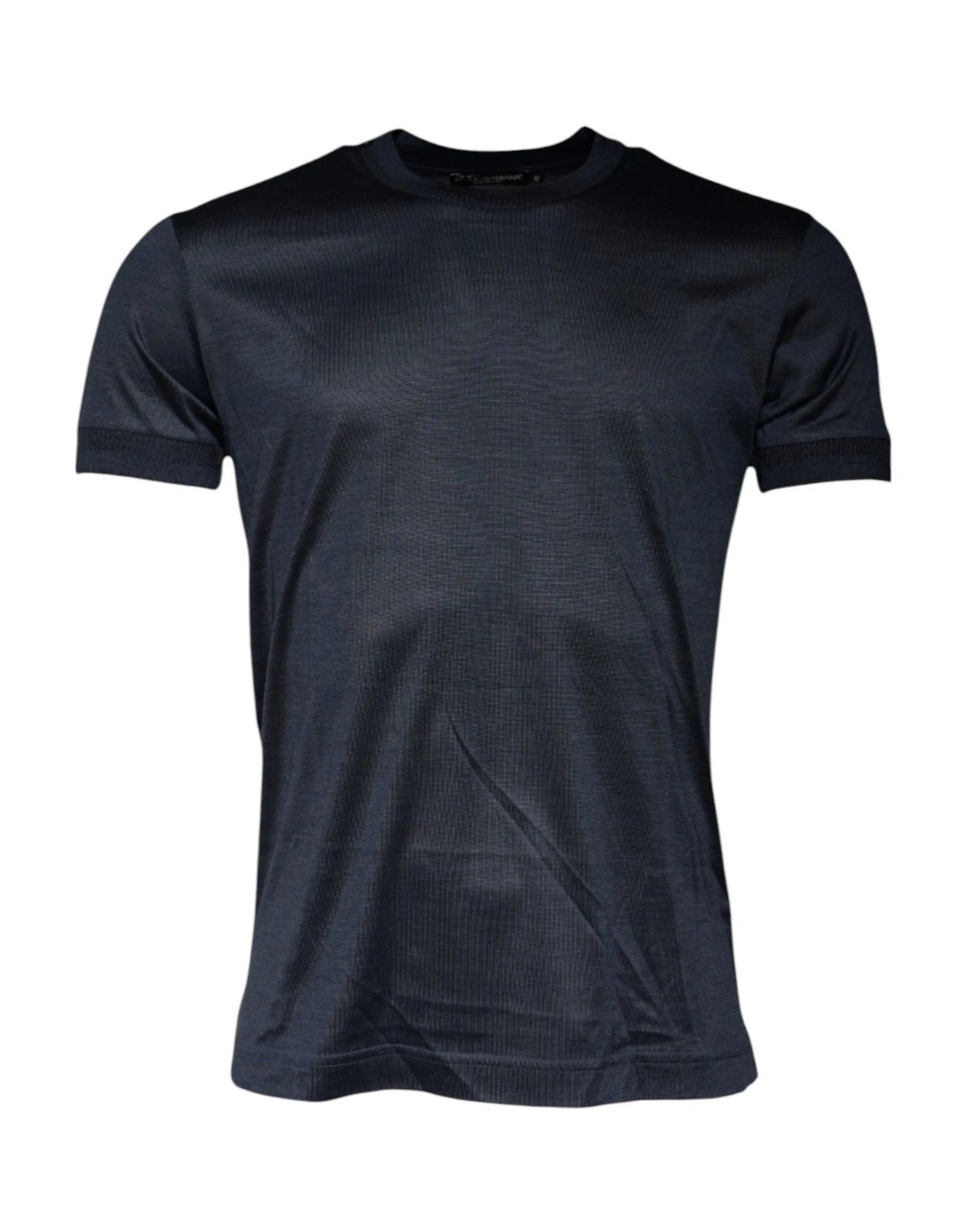 Dolce & Gabbana Blue Silk Crew Neck Short Sleeves Men T-shirt - ClickThatClicks 