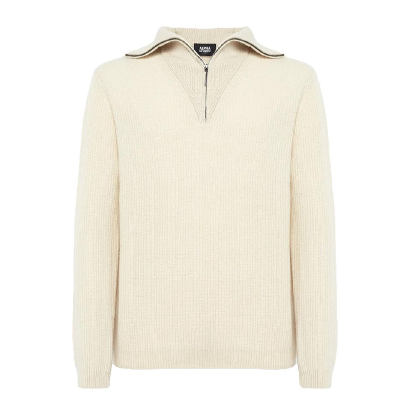 Alpha Studio White Cashmere Sweater