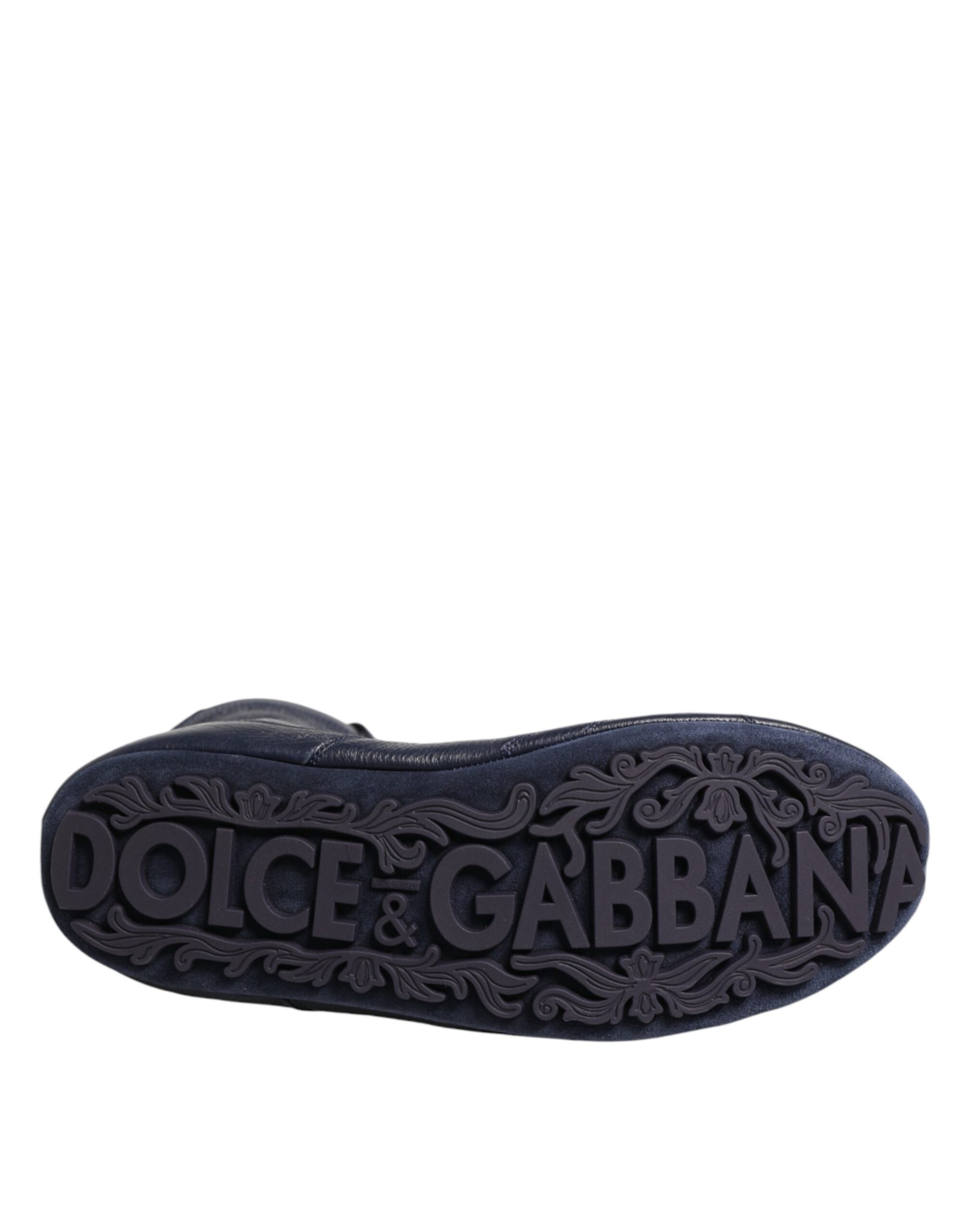 Dolce & Gabbana Dark Blue Deer Leather Mid Calf Boots Shoes - ClickThatClicks 