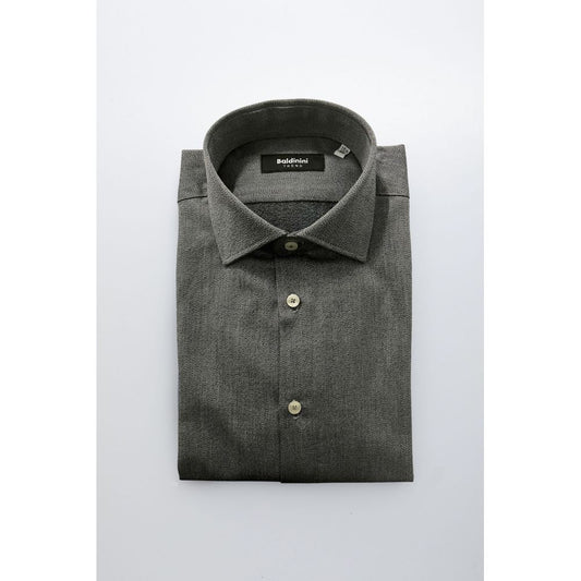 Baldinini Trend Gray Cotton Men Shirt - ClickThatClicks 