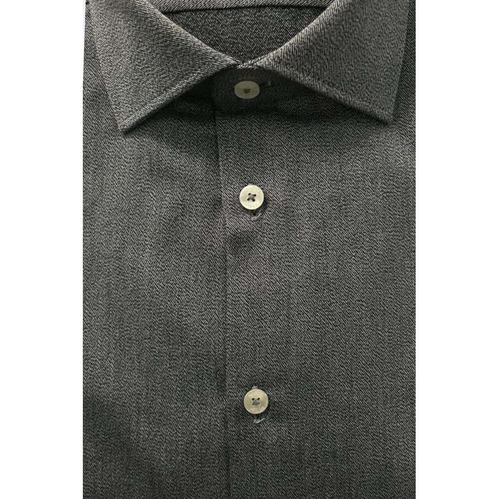 Baldinini Trend Gray Cotton Men Shirt - ClickThatClicks 