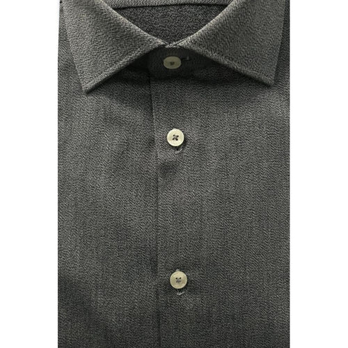 Baldinini Trend Gray Cotton Men Shirt - ClickThatClicks 
