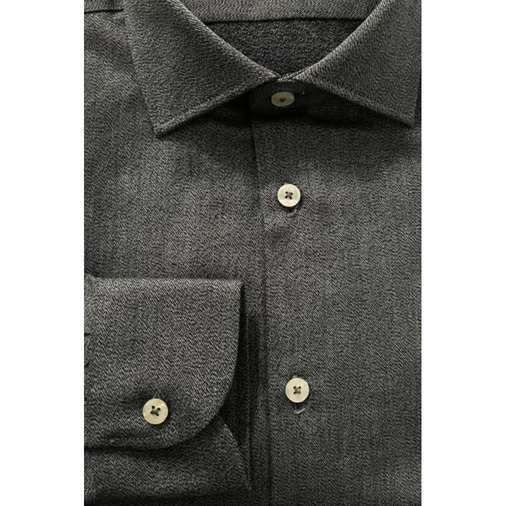 Baldinini Trend Gray Cotton Men Shirt - ClickThatClicks 