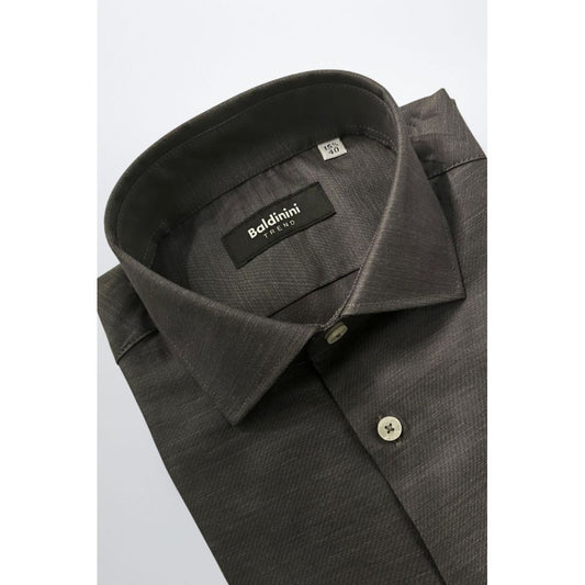 Baldinini Trend Gray Cotton Men Shirt - ClickThatClicks 