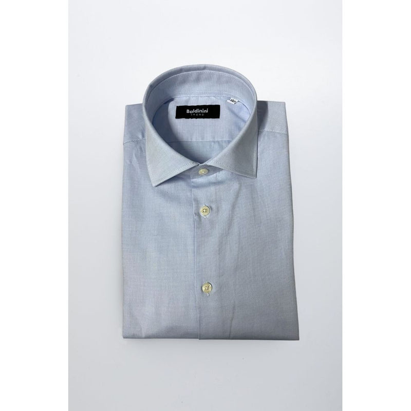 Baldinini Trend Light Blue Cotton Men Shirt