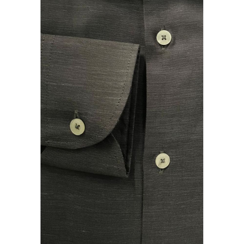 Baldinini Trend Gray Cotton Men Shirt - ClickThatClicks 