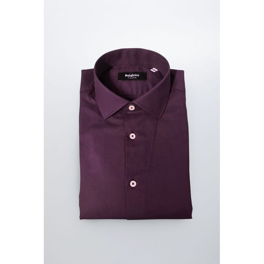 Baldinini Trend Purple Cotton Men Shirt - ClickThatClicks 