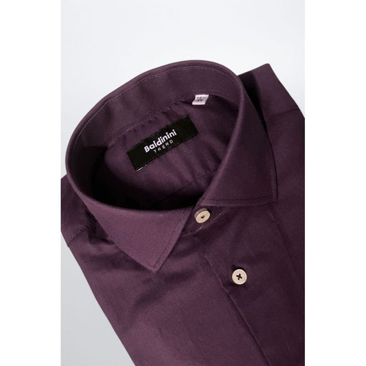 Baldinini Trend Purple Cotton Men Shirt - ClickThatClicks 