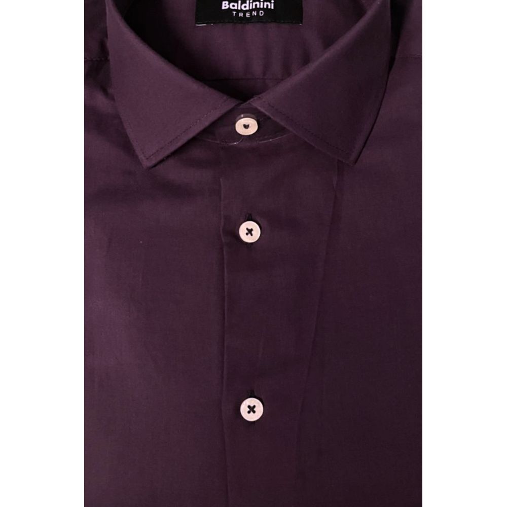 Baldinini Trend Purple Cotton Men Shirt - ClickThatClicks 