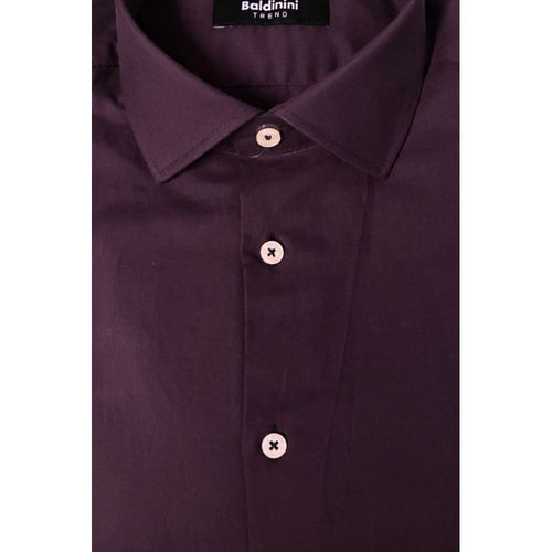 Baldinini Trend Purple Cotton Men Shirt - ClickThatClicks 