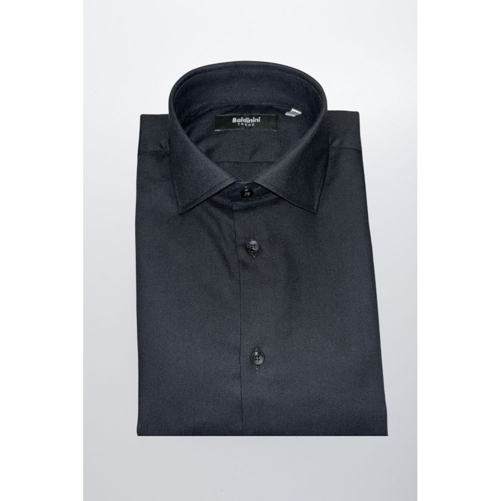 Baldinini Trend Black Cotton Men Shirt - ClickThatClicks 