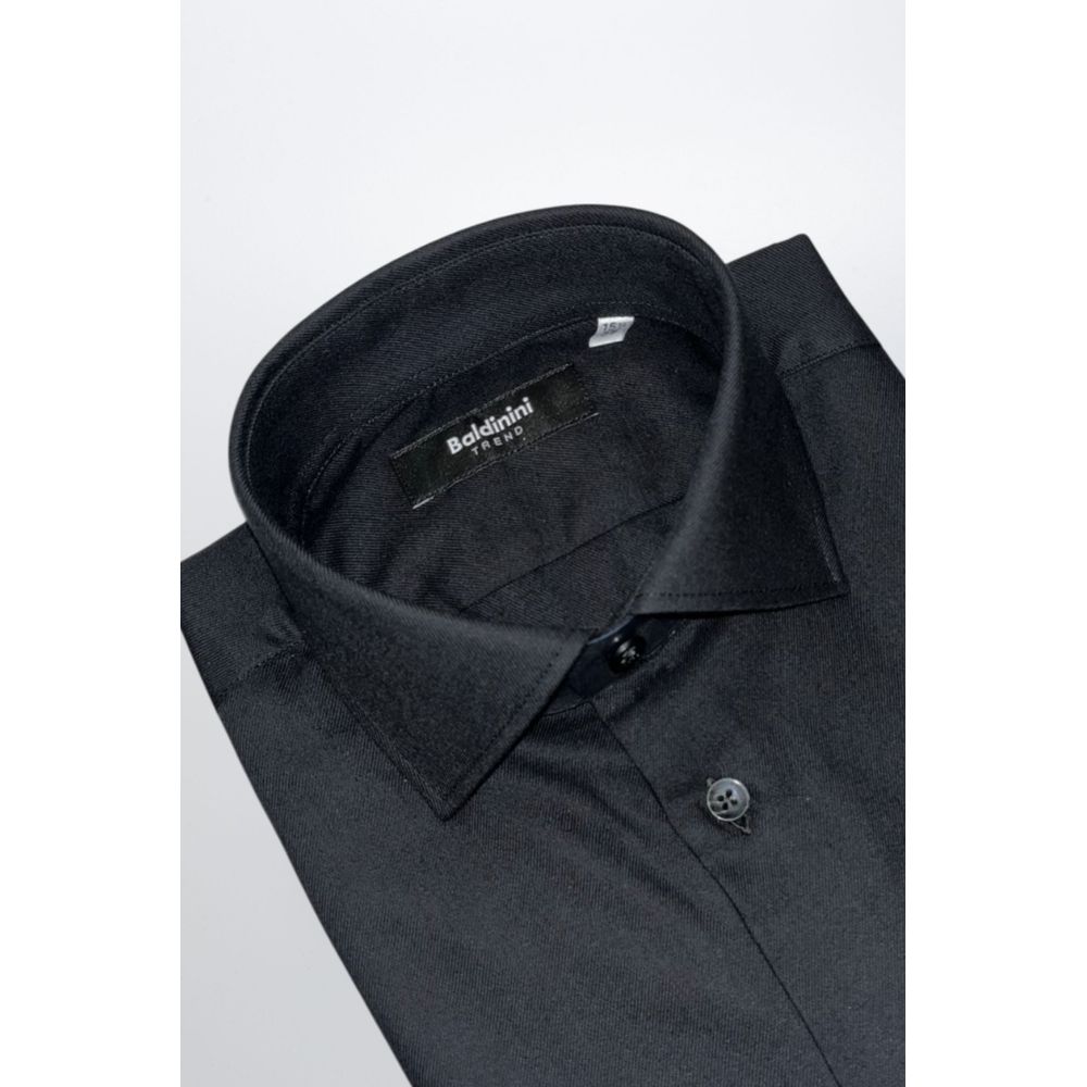 Baldinini Trend Black Cotton Men Shirt - ClickThatClicks 