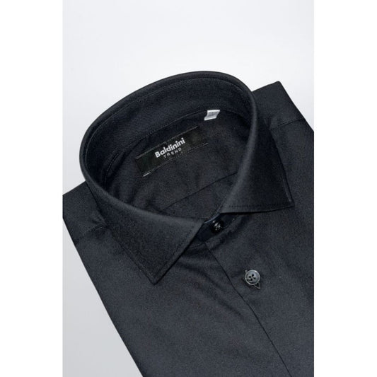 Baldinini Trend Black Cotton Men Shirt - ClickThatClicks 