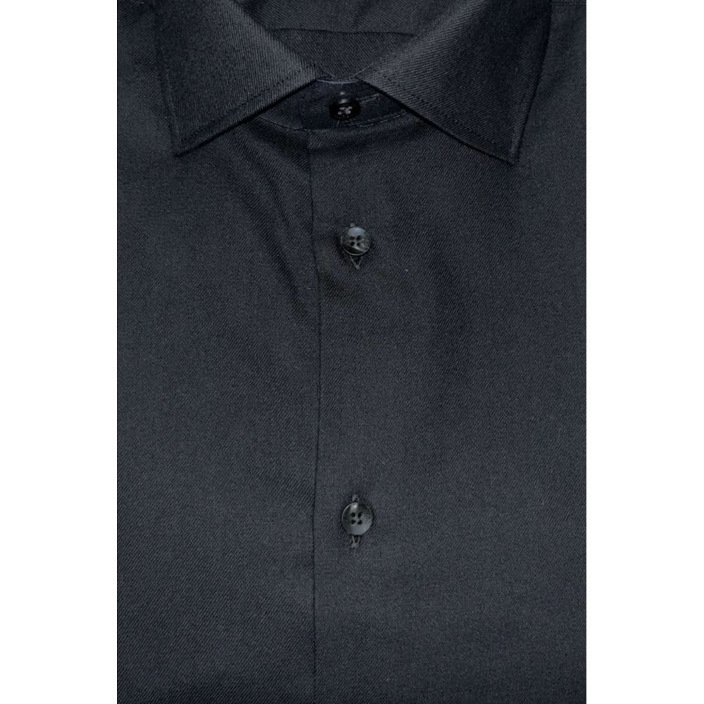 Baldinini Trend Black Cotton Men Shirt - ClickThatClicks 