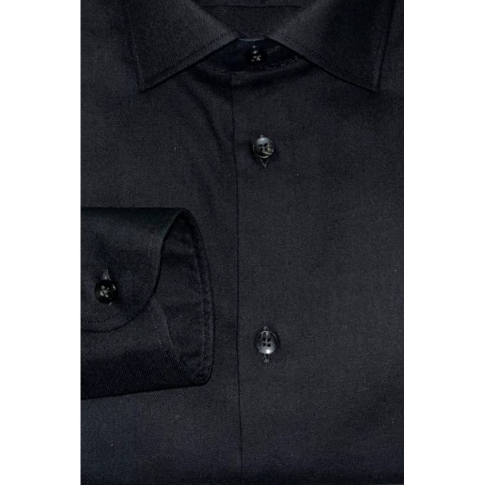 Baldinini Trend Black Cotton Men Shirt - ClickThatClicks 