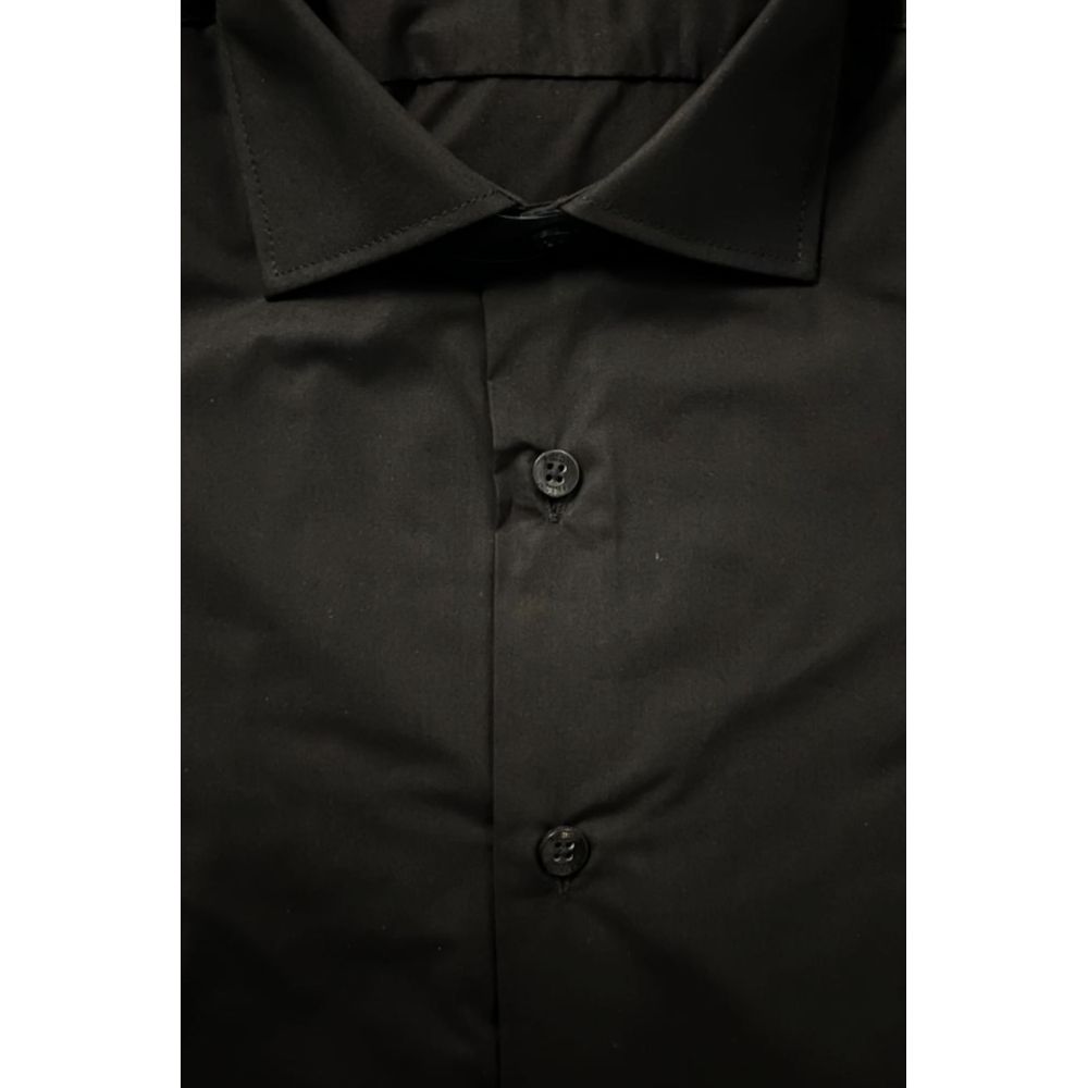 Baldinini Trend Black Cotton Men's Shirt - ClickThatClicks 