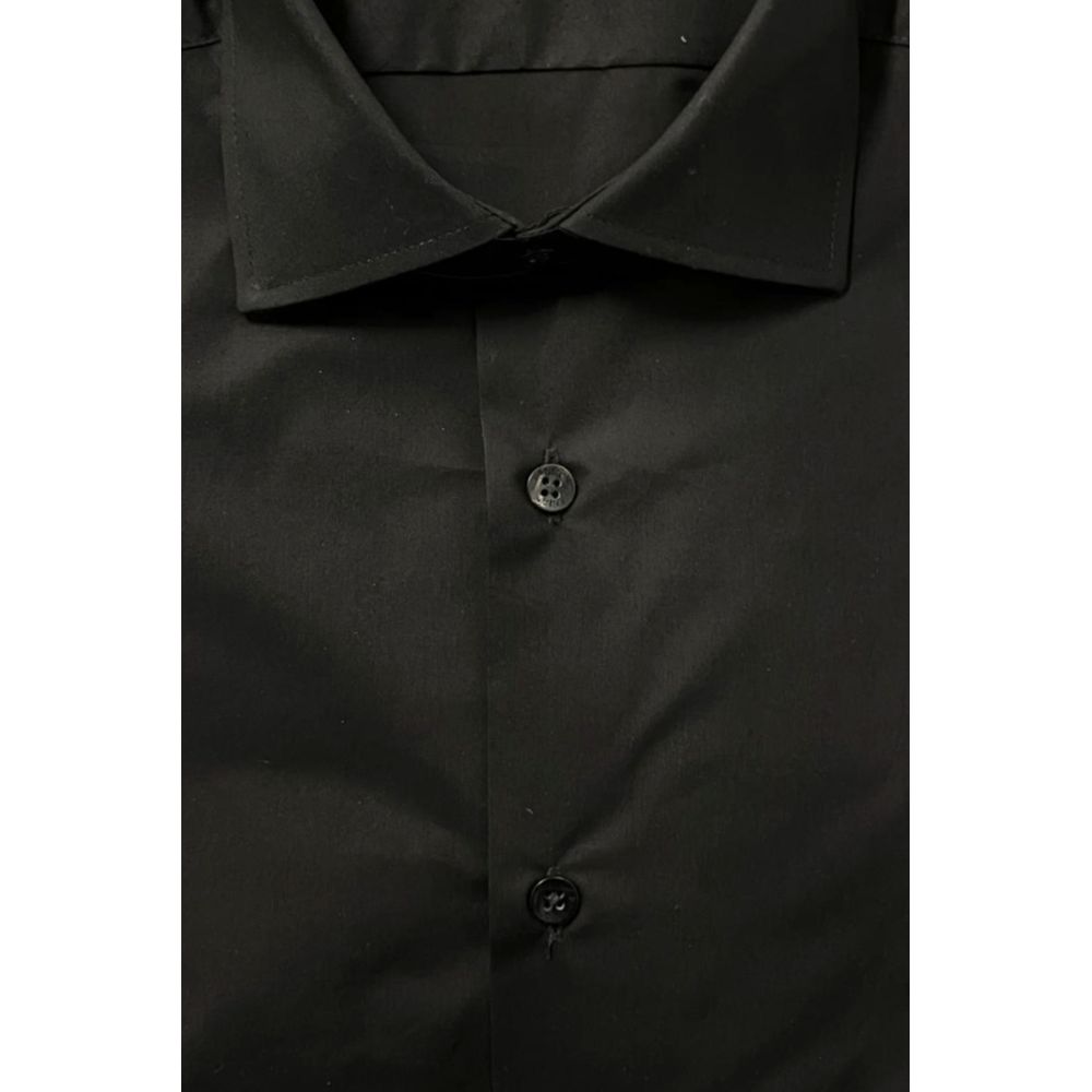 Baldinini Trend Black Cotton Men's Shirt - ClickThatClicks 
