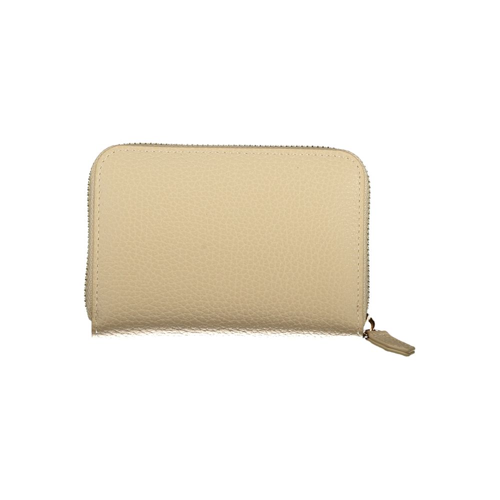 Mario Valentino Beige Polyurethane Women Wallet - ClickThatClicks 